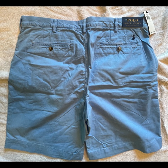 Polo Ralph Lauren stretch classic fit 9” shorts  Blue new with tags - Picture 2 of 3